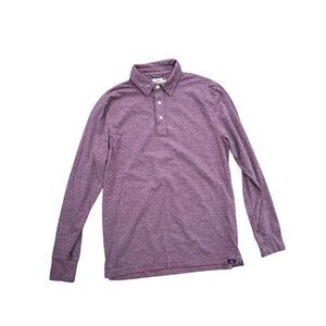 Faherty Polo Movement Striped Long‎ Sleeve Short Lightweight Soft, Size Medium